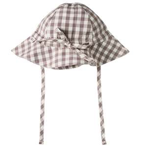 Beanies Hats: Nature Baby Organic Cotton Gingham Sunhat - Cub Check