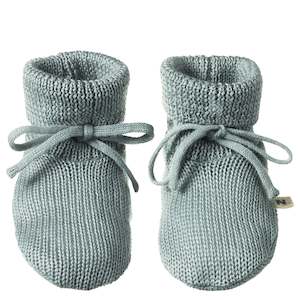 Baby Socks Booties: Nature Baby Organic Merino Knit Drawstring Booties - Sage