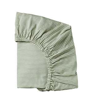 Nature Baby Organic Cotton Jersey Fitted Bassinet Sheet - Nettle Pinstripe