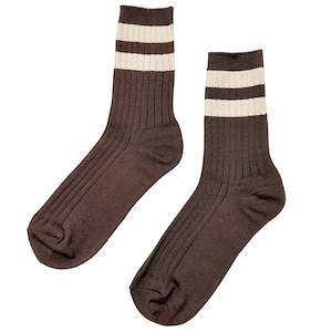Le Bon Shoppe Her Varsity Socks - Espresso