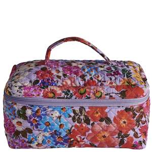 Cosmetic Organisers: Kip & Co Quilted Toiletry Case - Forever Floral Lilac