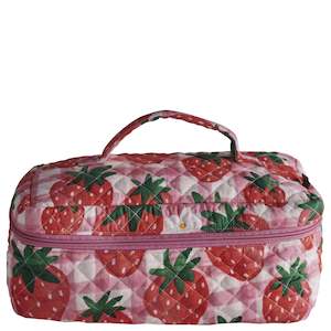 Cosmetic Organisers: Kip & Co Quilted Toiletry Case - Strawberry Jam