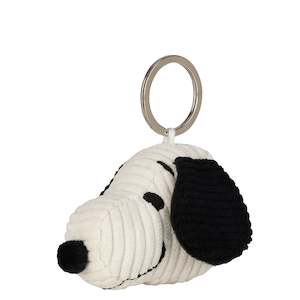 Keychains: Peanuts Snoopy Head Corduroy Keychain - Cream