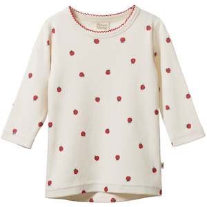 Nature Baby Organic Cotton Long Sleeve Cloud Tee - Raspberries