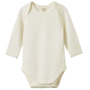 Nature Baby Organic Merino Long Sleeve Bodysuit - Pointelle Natural