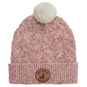 Beanies Hats: Crywolf Pom Pom Beanie - Mauve Speckle
