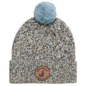 Beanies Hats: Crywolf Pom Pom Beanie - Blue Speckle