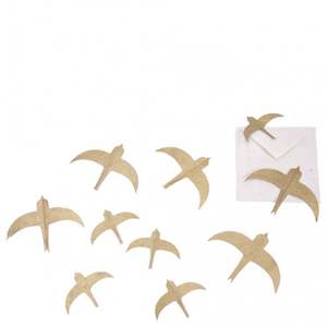 Muskhane Lokta Paper Swallows Decor Set - Gold