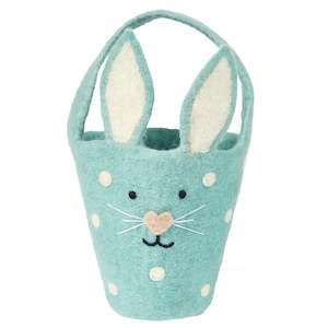 Toys Soft Toys: Pashom Nepal Felt Spotty Bunny Basket