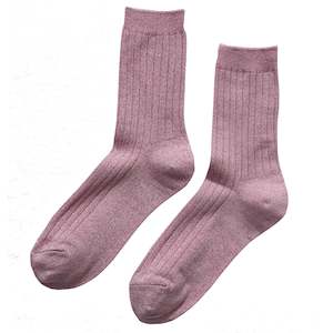 Le Bon Shoppe Her Lurex Socks - Sparkling Rosé