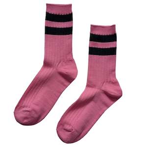 Le Bon Shoppe Her Varsity Socks - Pink Green