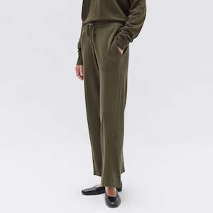 Assembly Label Cotton Cashmere Lounge Wide Leg Pant - Pea