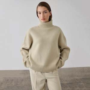 Womens Knitwear: Laing Nico Merino Oversized Sweater - Sage