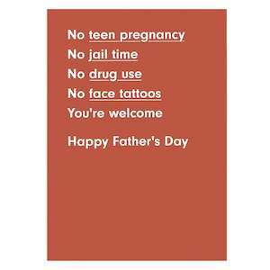 Fathers Day Cards: Blackwell Press Card - You're Welcome