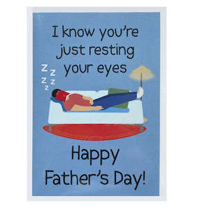 Fathers Day Cards: Candle Bark Card - Restful Father's Day