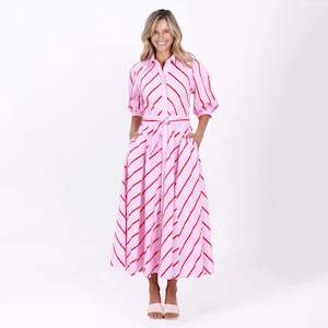 Dresses Skirts: Leoni Bianca Dress - Pink Stripe