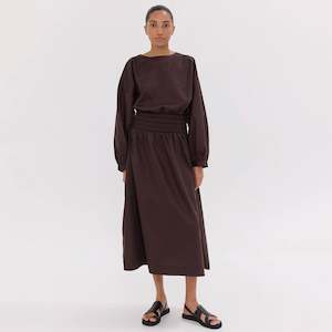 Dresses Skirts: Cloth & Co The Shirred Billow Sleeve Dress - Brazil Nut