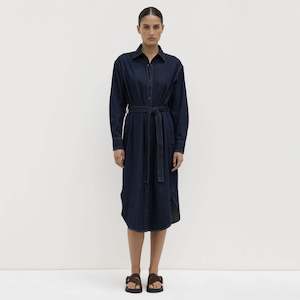 Dresses Skirts: Assembly Label Kiera Recycled Denim Midi Shirt Dress - Deep Indigo
