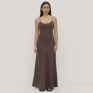 Dresses Skirts: Assembly Label Colette Linen Slip Dress - Ganache