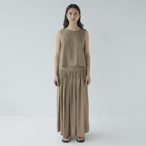 Sophie I'm Ready Linen Skirt - Hay