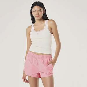Tops: P.E Nation Nexus Rib Tank - Whisper White & Pink Lemonade