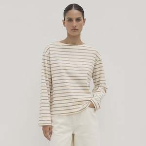 Assembly Label Bonne Long Sleeve Tee - Antique White & Tan
