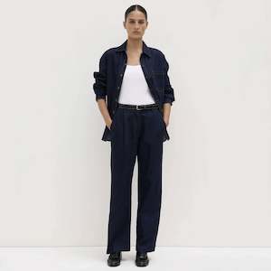 Assembly Label Kiera Recycled Denim Pleat Front Pants - Deep Indigo
