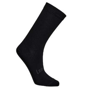 Lamington Merino Wool Adult Soft Cuff Crew Socks - Black Rib