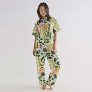Kip & Co Organic Cotton Short Sleeve Shirt & Pants Pyjama Set - Wander