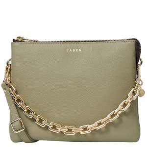 Saben Matilda Crossbody Bag - Eucalyptus with Chunky Chain