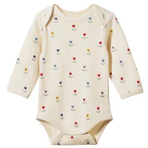0 2 Years Clothing: Nature Baby Organic Cotton Long Sleeve Bodysuit - Delphine