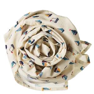 Nature Baby Organic Cotton Muslin Wrap - Regatta