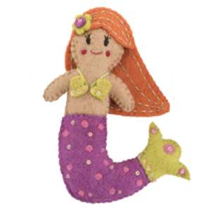 Toys Games: Pashom Nepal Felt Mermaid Doll - Purple