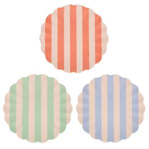 Party: Meri Meri Reusable Bamboo Small Plate Set of 6 - Stripy