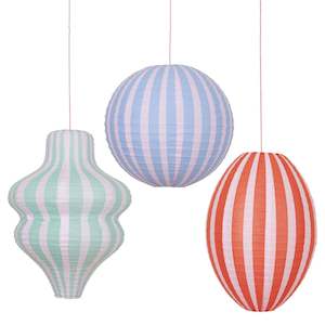 Party: Meri Meri x Molly Mahon Paper Lanterns - Stripy