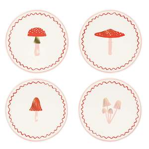 Meri Meri Side Paper Plate Set of 8 - Merry Mushroom