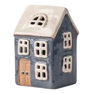 Ceramic Alsace Tealight House - Navy