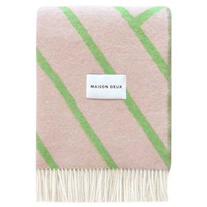 Maison Deux Lines Blanket - Pink / Apple