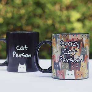 Pikkii Heat Change Ceramic Mug - Crazy Cat Person