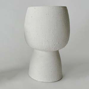 Iris Pedestal Textured Ceramic Vase - Large