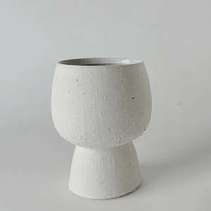 Iris Pedestal Textured Ceramic Vase - Small