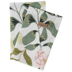 Napery Coasters: Kip & Co Embroidered Linen Napkin Set - Wander