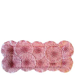 Bordallo Pinheiro Maria Flor Ceramic Relief Platter 47cm - Dahlia
