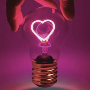 Lightbulb Freestanding LED Bulb Lamp - Pink Heart