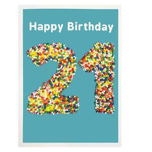 Birthday Cards: Candle Bark Card - 21st Birthday Sprinkles