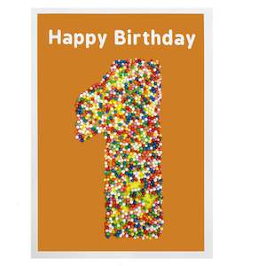 Birthday Cards: Candle Bark Card - 1st Birthday Sprinkles