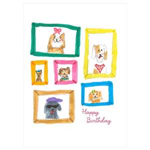 Tea Pea Card - Happy Birthday Framed Pups