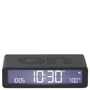 Lexon Flip Classic Reversible LCD Alarm Clock - Dark Grey