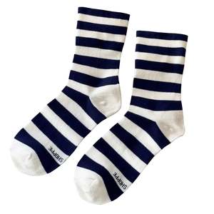 Le Bon Shoppe Wally Socks - Wide Navy Stripe