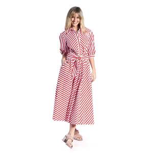 Leoni Bianca Dress - Red & White